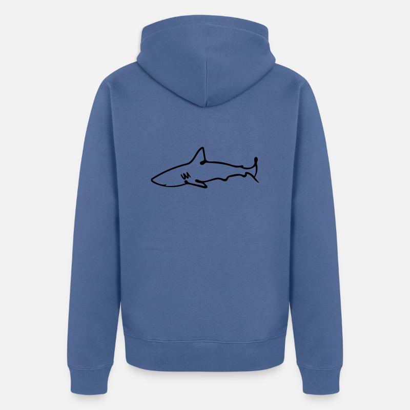 requin - Veste à capuche bio Premium Unisexe - bleu pigeon