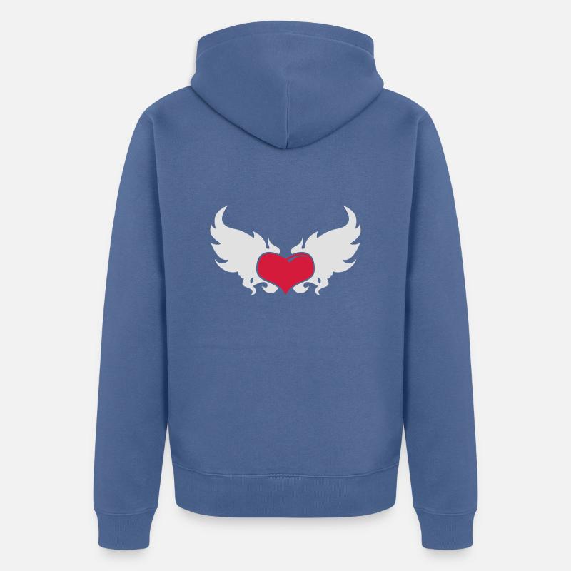 Ein loderndes Herz - Unisex Premium Bio Zip Hoodie - Taubenblau