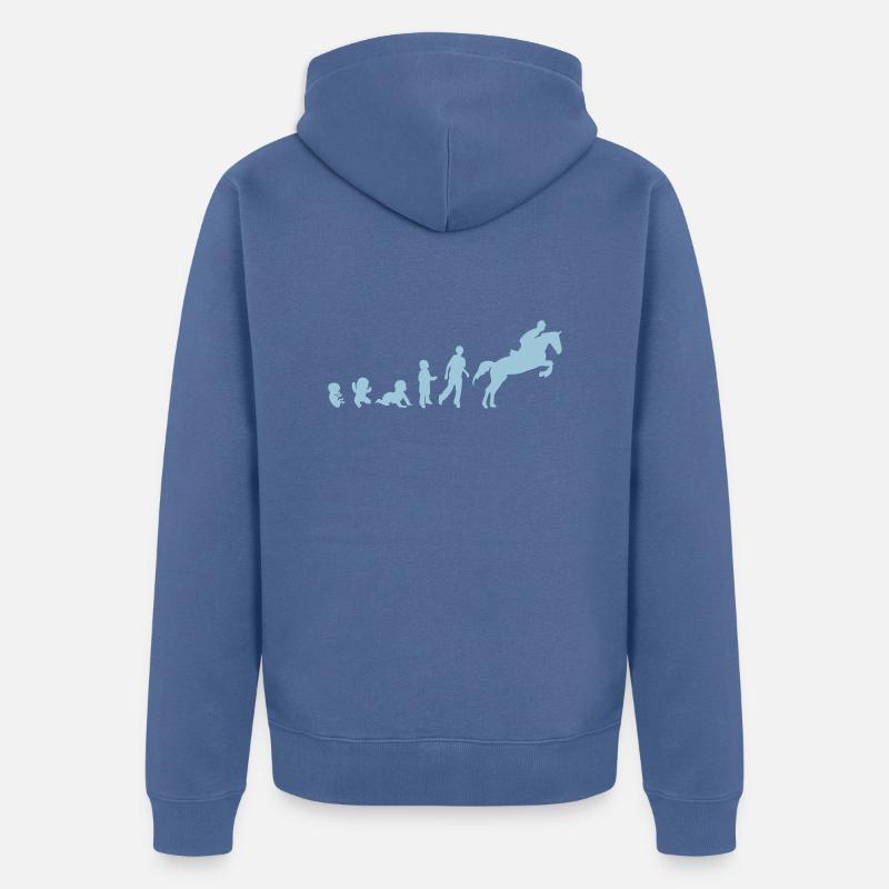 evolution equitation cheval3 obstacle sa - Veste à capuche bio Premium Unisexe - bleu pigeon