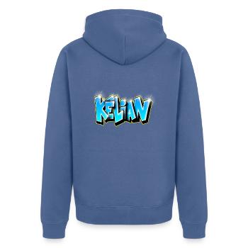 Graffiti Kelian - Veste à capuche bio Premium Unisexe - bleu pigeon - Dos - Nico (187cm)