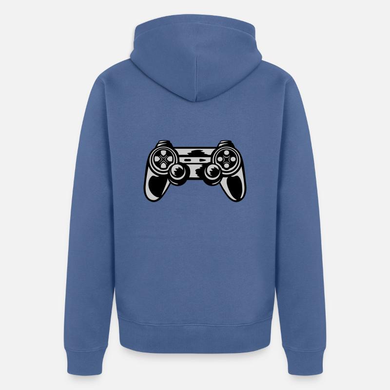 Konsole Retro Controller Gamer - Unisex Premium Bio Zip Hoodie - Taubenblau