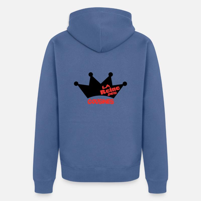 La reine des cousines - Veste à capuche bio Premium Unisexe - bleu pigeon