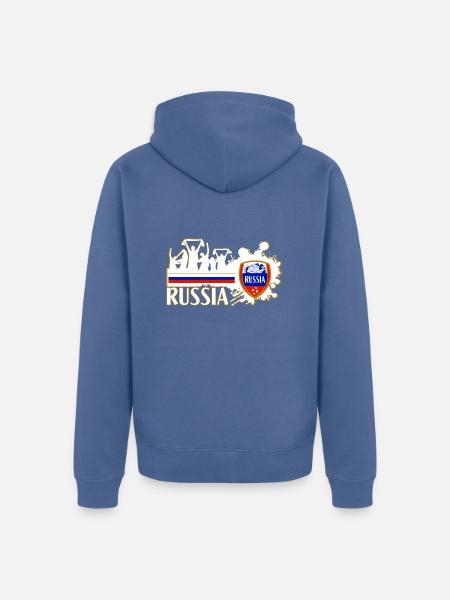 russia fan 2 - Unisex Premium Bio Zip Hoodie - Taubenblau