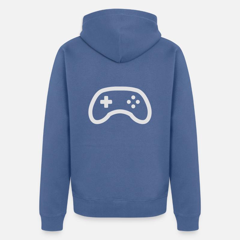 controller einzel - Unisex Premium Bio Zip Hoodie - Taubenblau