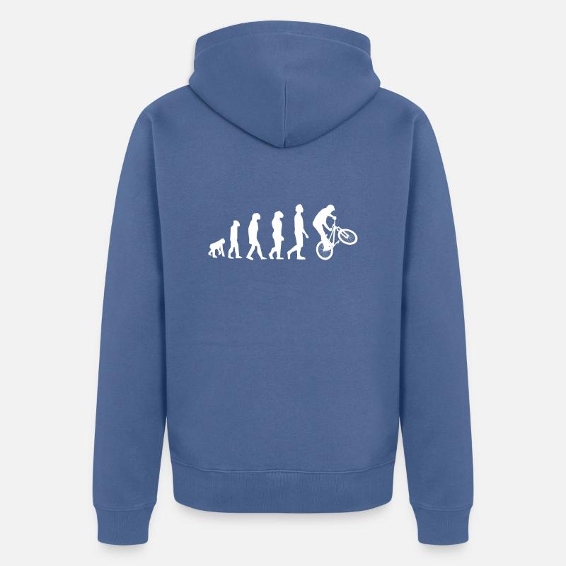 BMX EVOLUTION - Unisex Premium Bio Zip Hoodie - Taubenblau