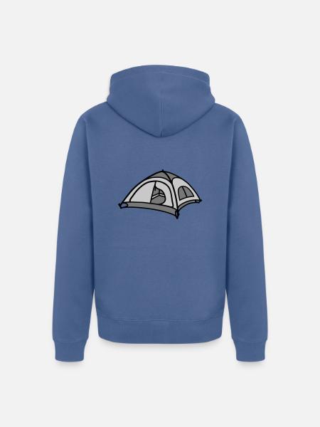 Cool Camping Tent Design - Unisex Premium Organic Zip Hoodie - stone blue