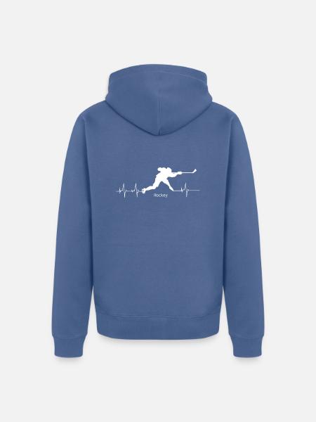 Herzschlag Hockey - Unisex Premium Bio Zip Hoodie - Taubenblau