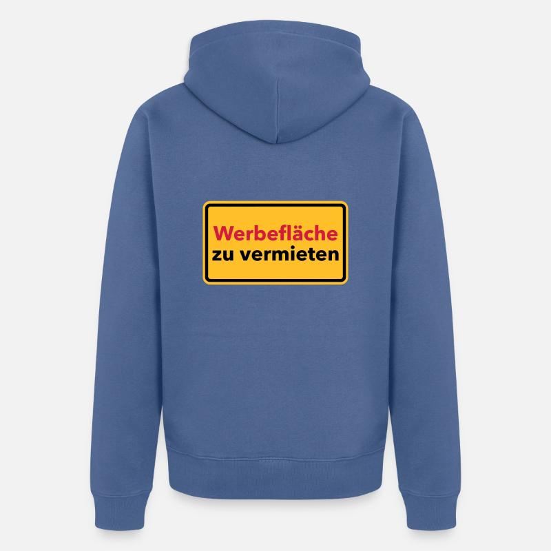 Werbung - Unisex Premium Bio Zip Hoodie - Taubenblau