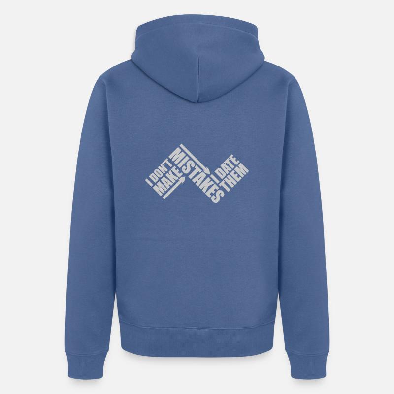 Date Erreurs Citation Logo - Veste à capuche bio Premium Unisexe - bleu pigeon