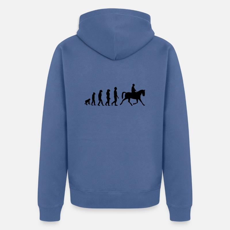 Équitation évolution - Veste à capuche bio Premium Unisexe - bleu pigeon