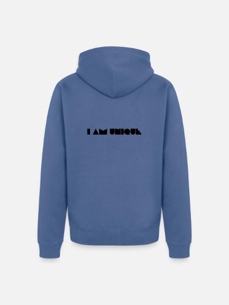 I AM UNIQUE black full - Unisex Premium Bio Zip Hoodie - Taubenblau