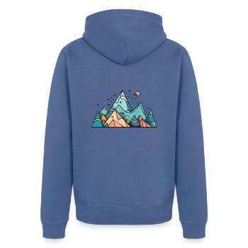 Montagne - Veste à capuche bio Premium Unisexe - bleu pigeon - Dos - Nico (187cm)