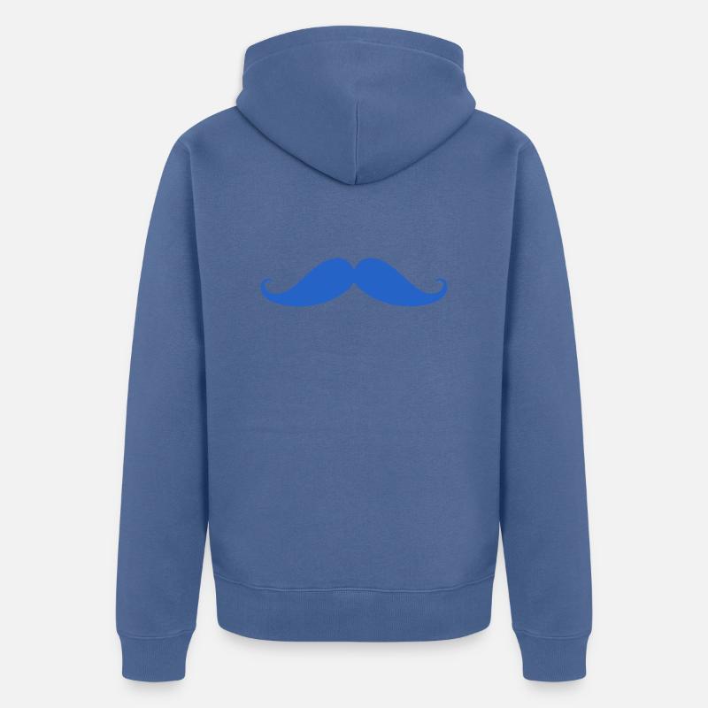 Prostatakrebs Bewusstsein Schnurrbart - Unisex Premium Bio Zip Hoodie - Taubenblau