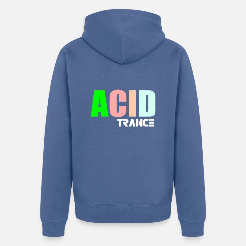 Citation de transe acide - Veste à capuche bio Premium Unisexe - bleu pigeon