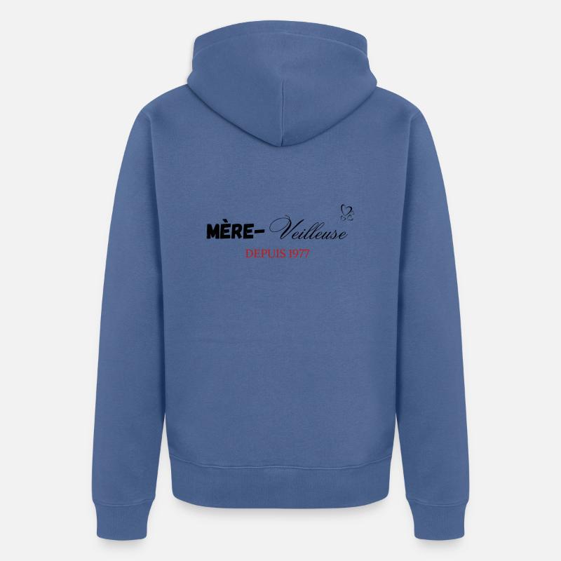 Mère veilleuse depuis 1977 - Veste à capuche bio Premium Unisexe - bleu pigeon