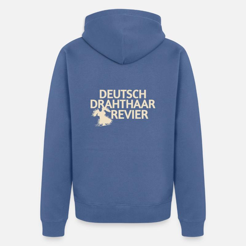 Deutsch Drahthaar - Unisex Premium Bio Zip Hoodie - Taubenblau