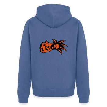 cheetah animal claw paw 1 - Unisex Premium Organic Zip Hoodie - stone blue - Back - Nico (187cm)