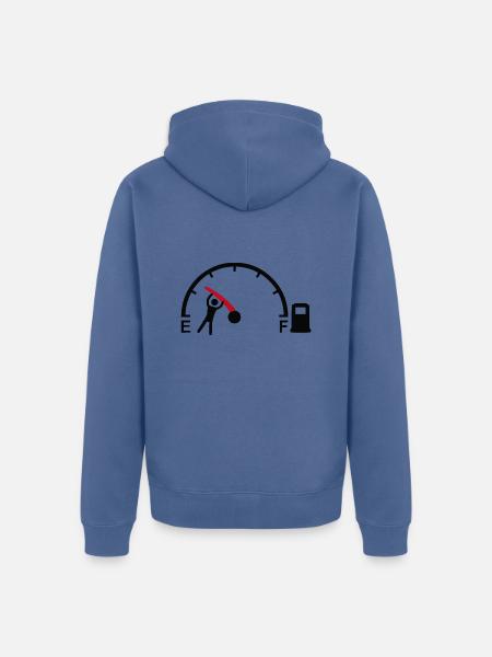 Benzin for dyrt - humor - Premium økologisk unisex-hættejakke - dueblå