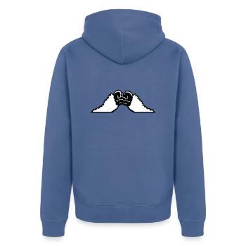 2 Llamas Fists Hairy Monkey Team Friends Fist Pump - Unisex Premium Organic Zip Hoodie - stone blue - Back - Nico (187cm)