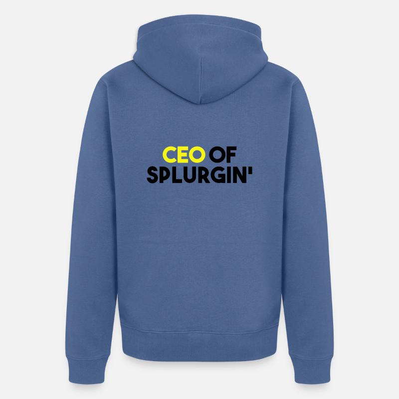 GESCHÄFTSFÜHRER VON SPLURGIN' - Unisex Premium Bio Zip Hoodie - Taubenblau
