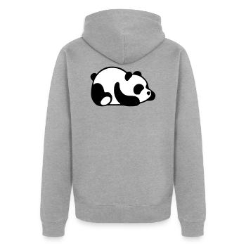 Baby-Panda - Unisex Premium Bio Zip Hoodie - Grau meliert - Hinten - Nico (187cm)