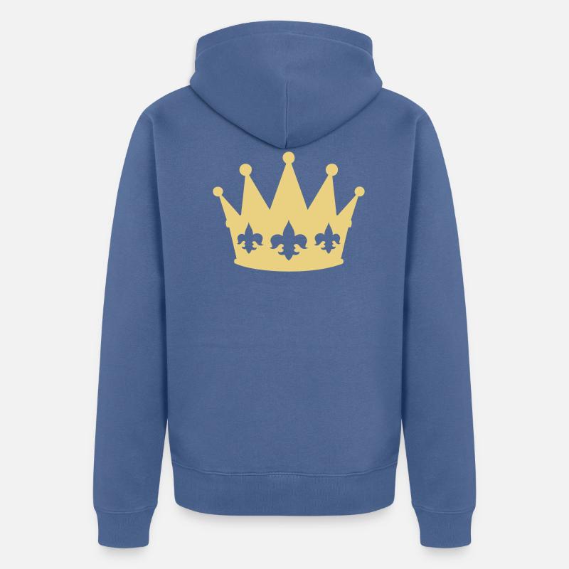 crown - Veste à capuche bio Premium Unisexe - bleu pigeon