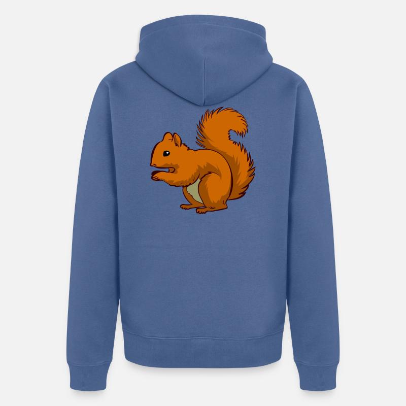 Ecki das Eichhörnchen - Unisex Premium Bio Zip Hoodie - Taubenblau