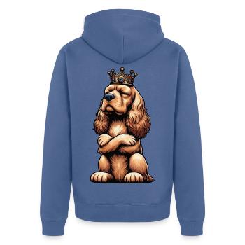 Cocker Spaniel Cocker Chien Cocker Propriétaire de cocker Spaniel - Veste à capuche bio Premium Unisexe - bleu pigeon - Dos - Nico (187cm)