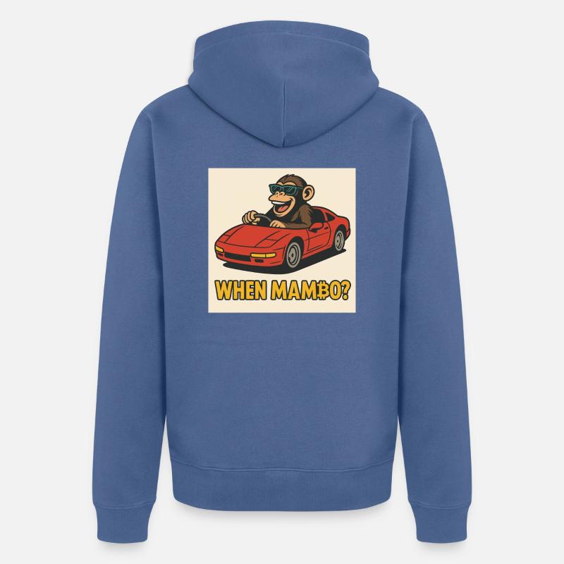 Bitcoin rencontre Monkey Joe - Veste à capuche bio Premium Unisexe - bleu pigeon