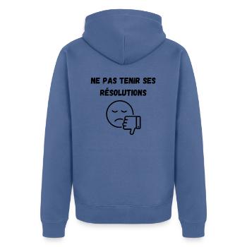 t-shirt original - Veste à capuche bio Premium Unisexe - bleu pigeon - Dos - Nico (187cm)