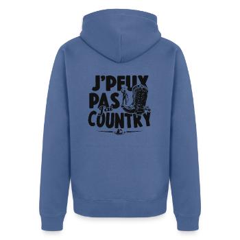 Je Peux Pas J'ai Country Cowboy Western Cadeau - Veste à capuche bio Premium Unisexe - bleu pigeon - Dos - Nico (187cm)