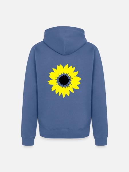Sunny Sunshine Sunny sunflower motif. - Unisex Premium Organic Zip Hoodie - stone blue