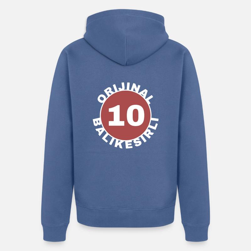 Balıkesir - Veste à capuche bio Premium Unisexe - bleu pigeon