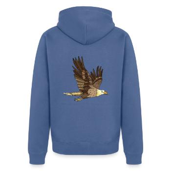 Oiseau - Veste à capuche bio Premium Unisexe - bleu pigeon - Dos - Nico (187cm)