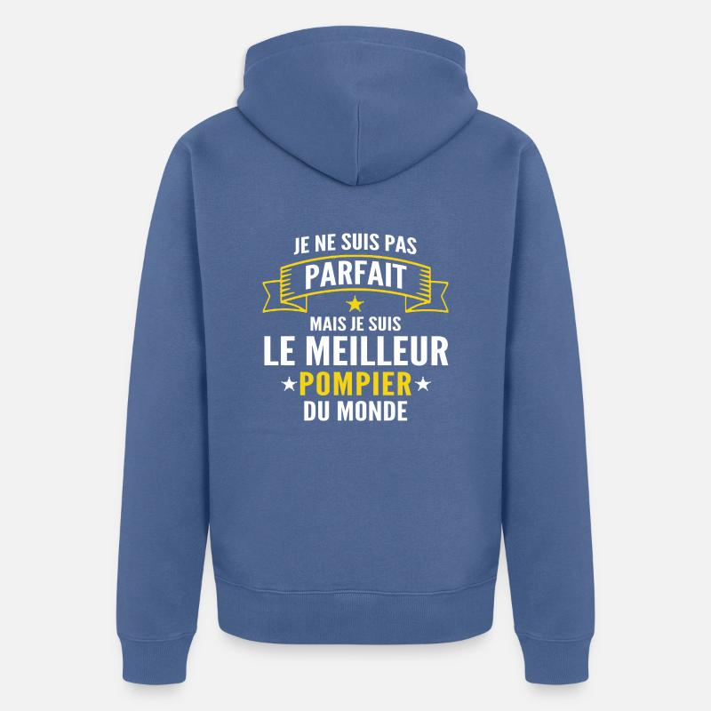 meilleur pompier du monde - Veste à capuche bio Premium Unisexe - bleu pigeon