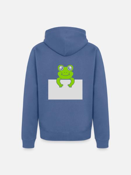 Present text Comic Frog - Unisex Premium Organic Zip Hoodie - stone blue