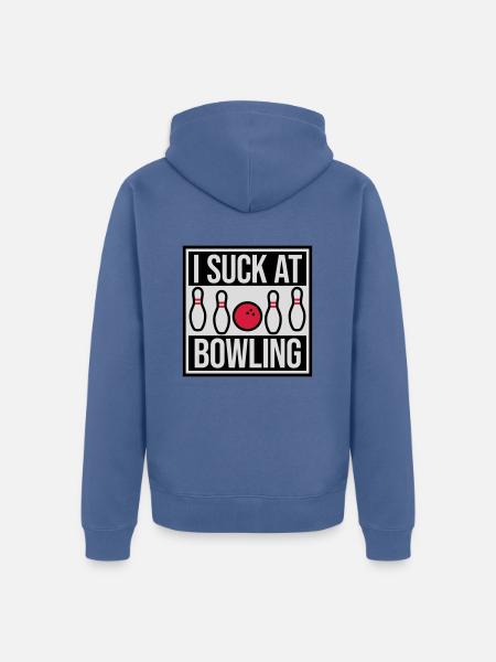 I suck at bowling - Unisex Premium Organic Zip Hoodie - stone blue
