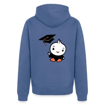 Oiseau Graduation Collège Graduation Chapeau École - Veste à capuche bio Premium Unisexe - bleu pigeon - Dos - Nico (187cm)