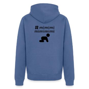 #mimimimi - Unisex Premium Bio Zip Hoodie - Taubenblau - Hinten - Nico (187cm)