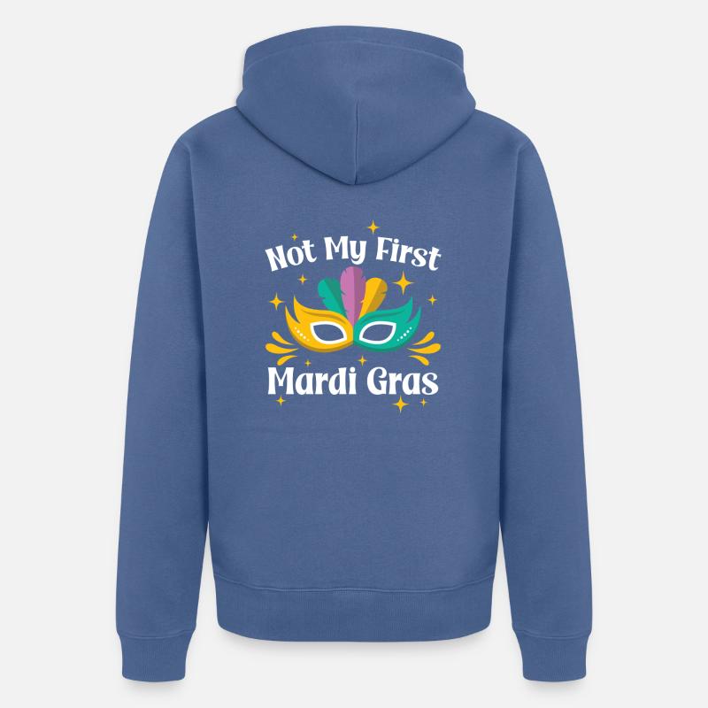 Pas mon premier Mardi Gras - Veste à capuche bio Premium Unisexe - bleu pigeon