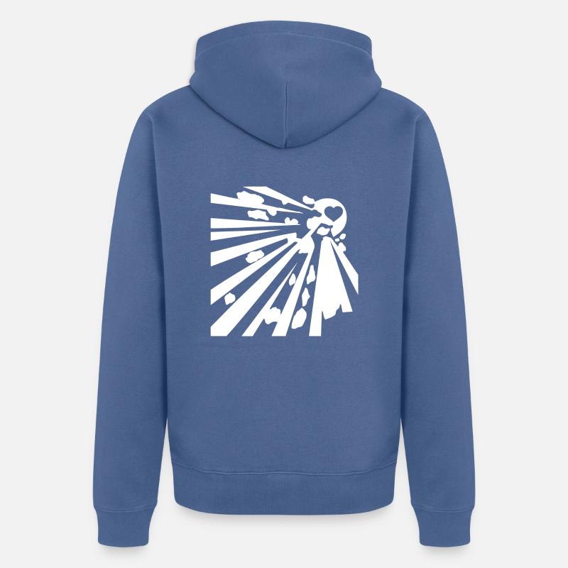 explosive wite - Unisex Premium Bio Zip Hoodie - Taubenblau