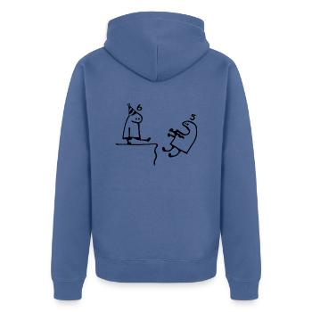 6 years: Farewell age 5 years, Happy 6th birthday - Unisex Premium Organic Zip Hoodie - stone blue - Back - Nico (187cm)