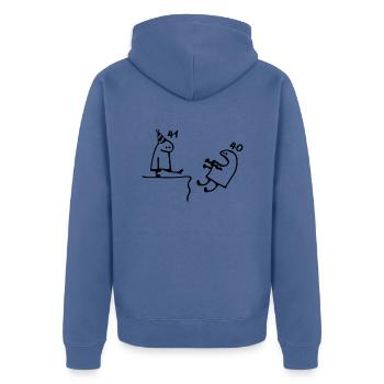 41 ans : Adieu âge 40 ans, Joyeux 41e anniversaire - Veste à capuche bio Premium Unisexe - bleu pigeon - Dos - Nico (187cm)