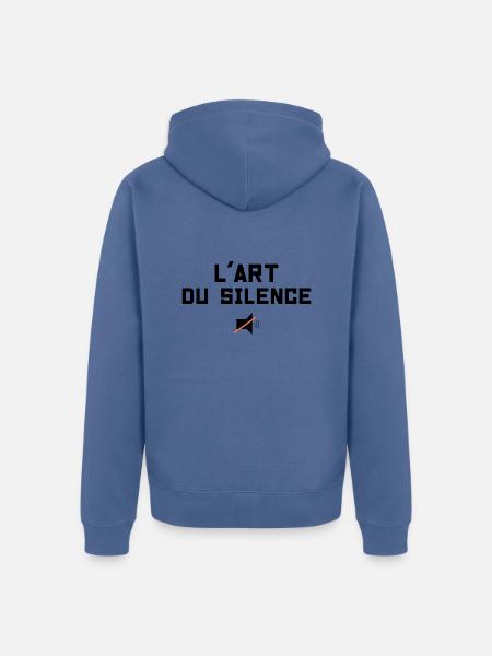 L'Art Du Silence - Veste à capuche bio Premium Unisexe - bleu pigeon