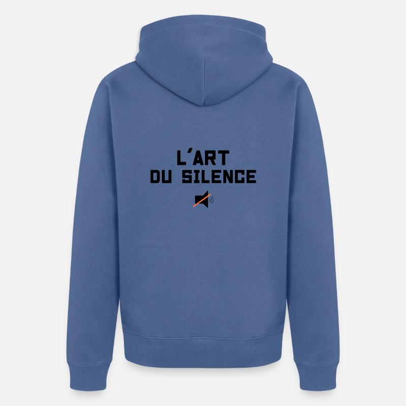L'Art Du Silence - Veste à capuche bio Premium Unisexe - bleu pigeon