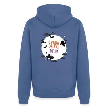 Gruseliger Schiedsrichter - Unisex Premium Bio Zip Hoodie - Taubenblau - Hinten - Nico (187cm)