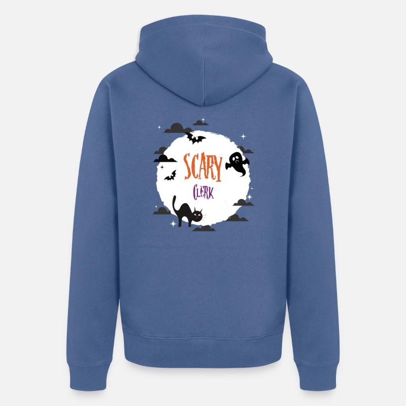 Commis effrayant - Veste à capuche bio Premium Unisexe - bleu pigeon