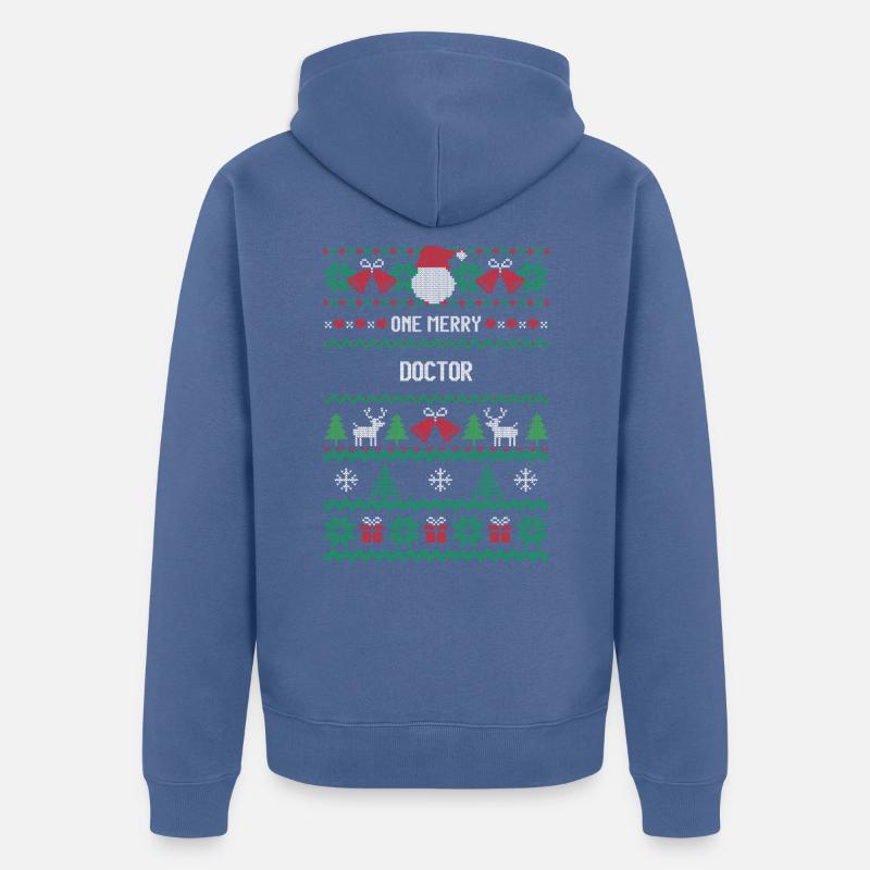Un joyeux médecin - Veste à capuche bio Premium Unisexe - bleu pigeon