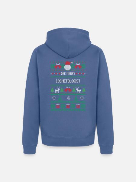 One Merry Cosmetologist - Unisex Premium Organic Zip Hoodie - stone blue