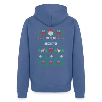 Un joyeux décorateur - Veste à capuche bio Premium Unisexe - bleu pigeon - Dos - Nico (187cm)